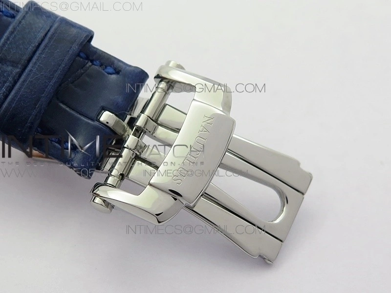 NAUTILUS 5726 SS GRF 1:1 BEST EDITION BLUE DIAL WORKING ANNUAL CALENDARON BLUE LEATHER STARP A.324 V2
